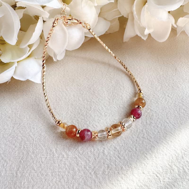 黃水晶 白水晶 黃碧璽 紅碧璽 金髮晶 | 招財旺運 | 手鍊手環