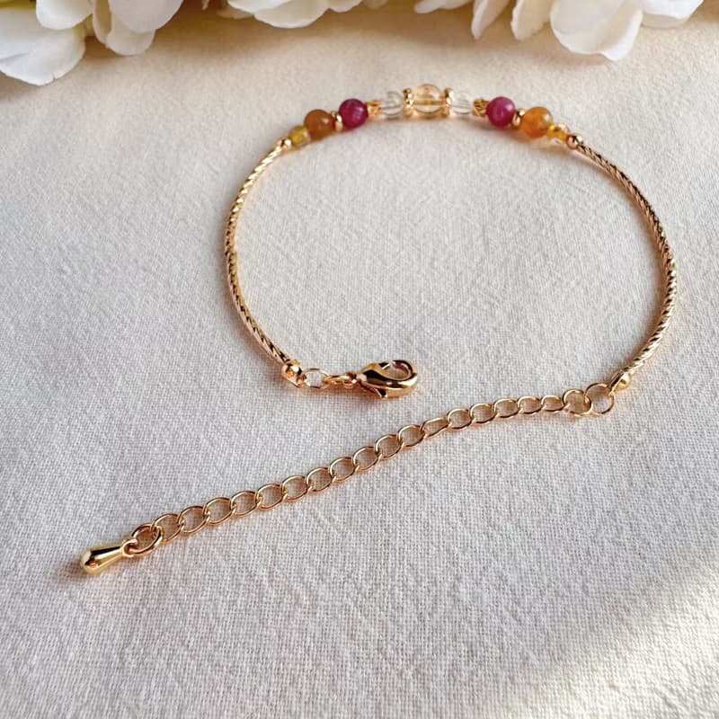 黃水晶 白水晶 黃碧璽 紅碧璽 金髮晶 | 招財旺運 | 手鍊手環