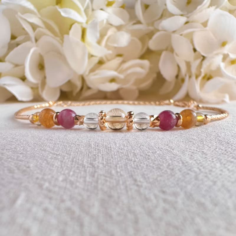 黃水晶 白水晶 黃碧璽 紅碧璽 金髮晶 | 招財旺運 | 手鍊手環