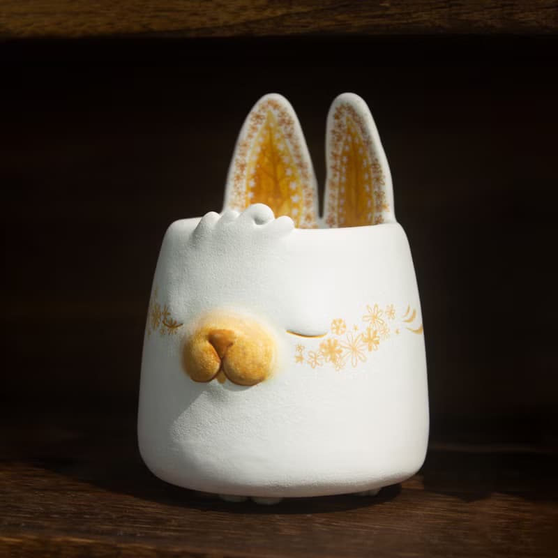 金花兔盆器 植栽盆 植物盆 禮物 禮品 中秋