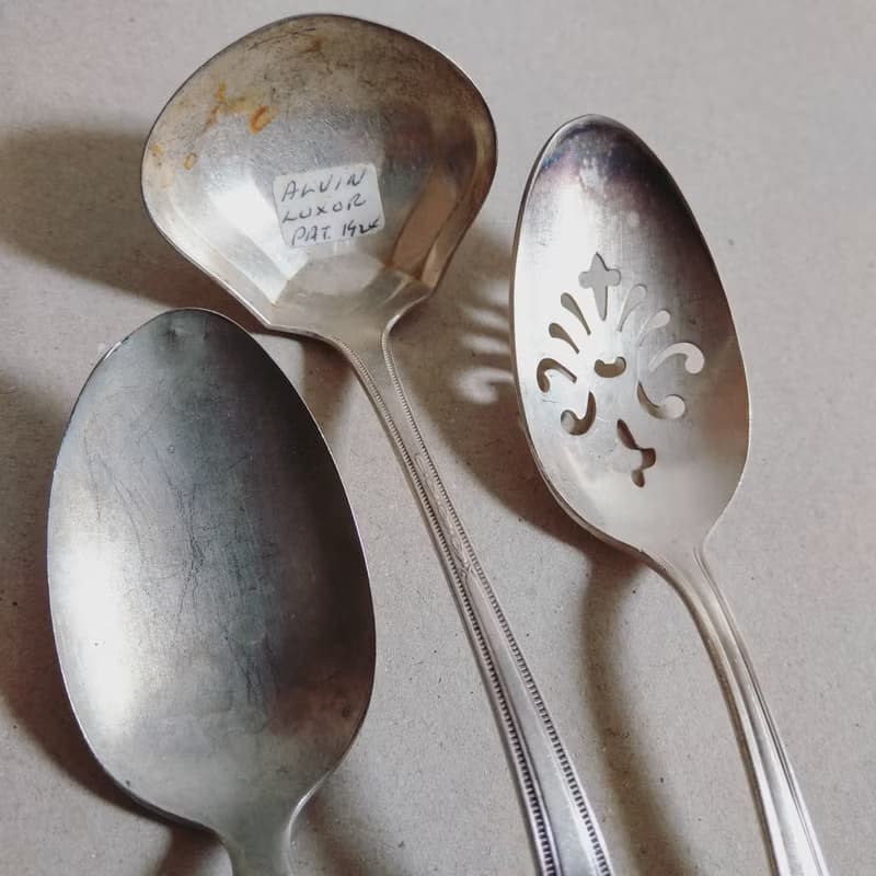 美國古董老物 1990年代 復古特殊造型銀質湯匙