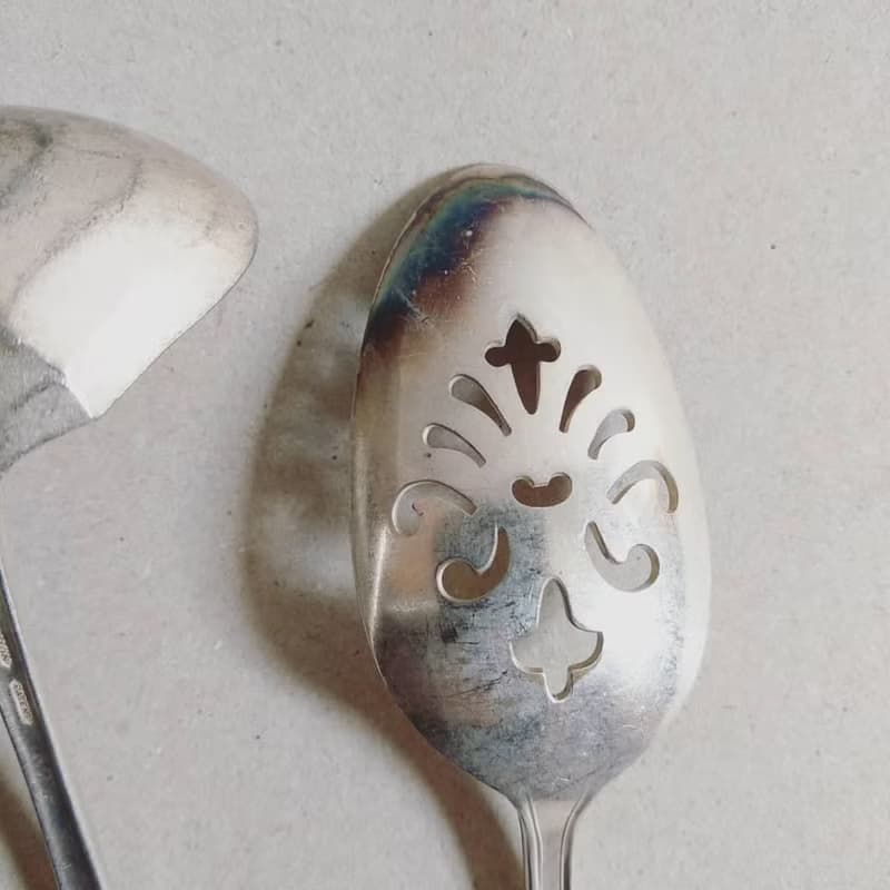 美國古董老物 1990年代 復古特殊造型銀質湯匙