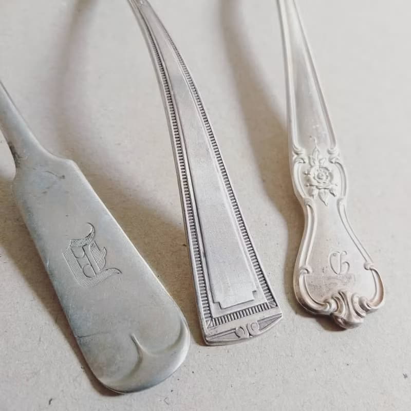 美國古董老物 1990年代 復古特殊造型銀質湯匙