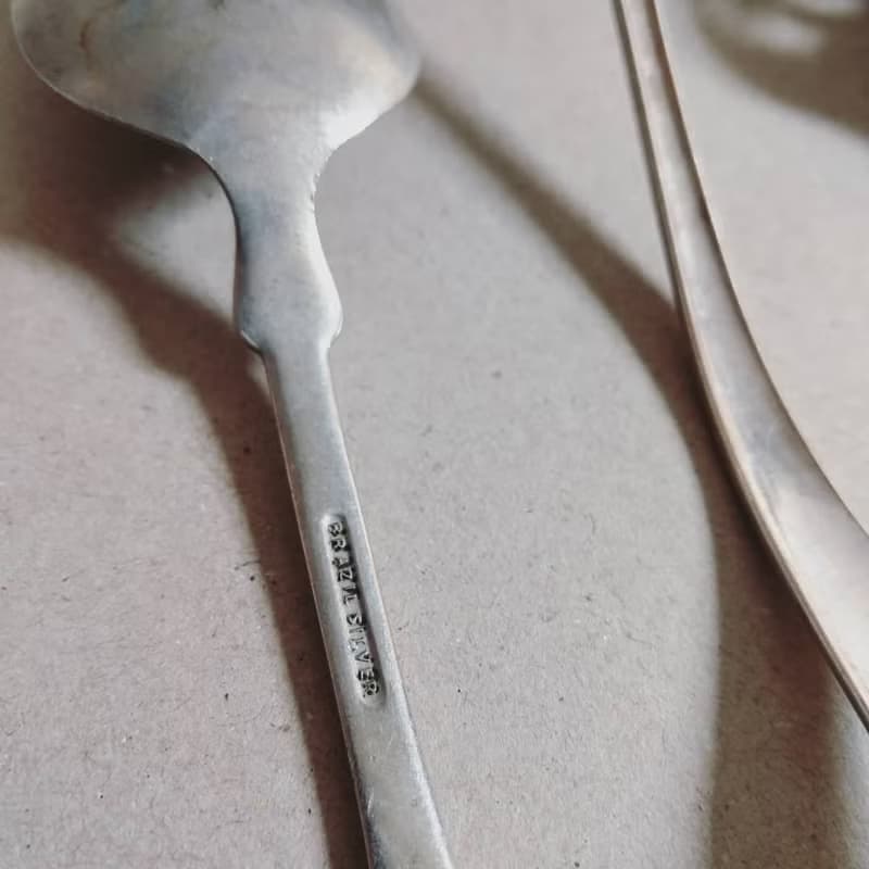 美國古董老物 1990年代 復古特殊造型銀質湯匙