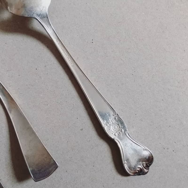 美國古董老物 1990年代 復古特殊造型銀質湯匙