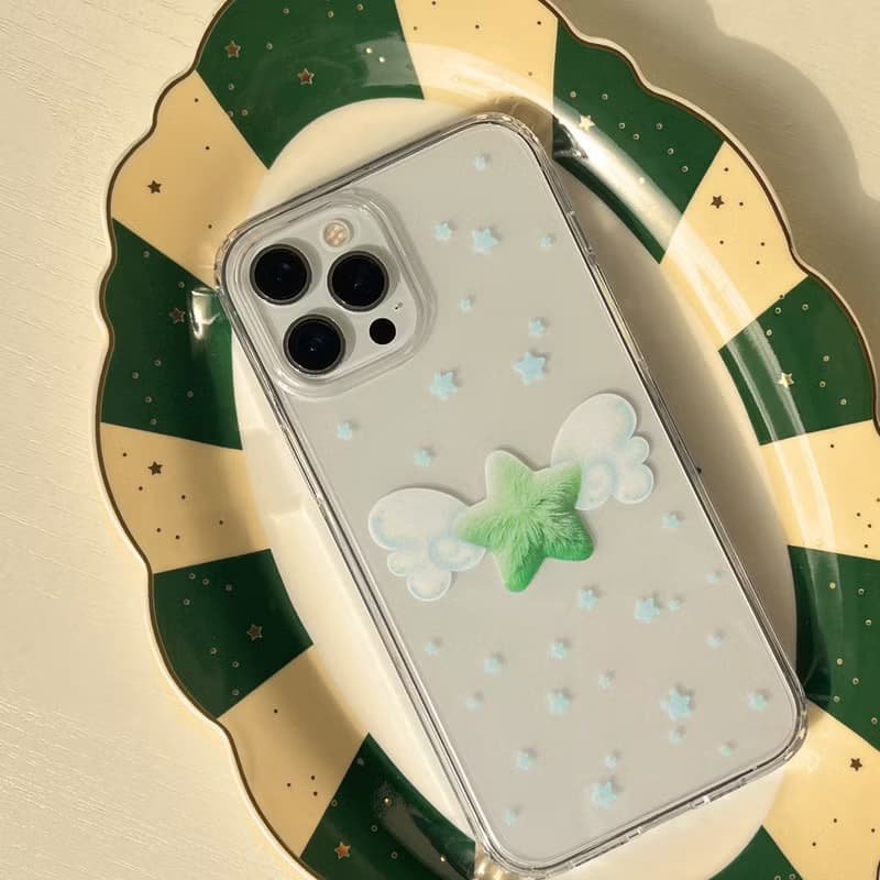 【Winter Package】 Angel's Star: Green Transparent Phone Case(MagSafe optional)