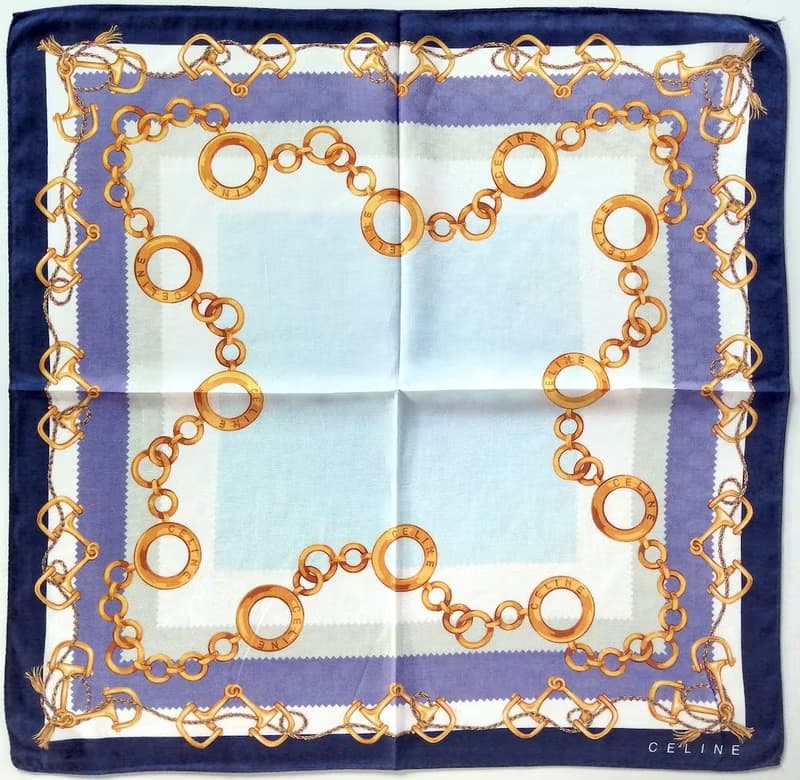 Celine Paris Vintage Scarf Jewelry Gold Chain 23 x 22.5 inches