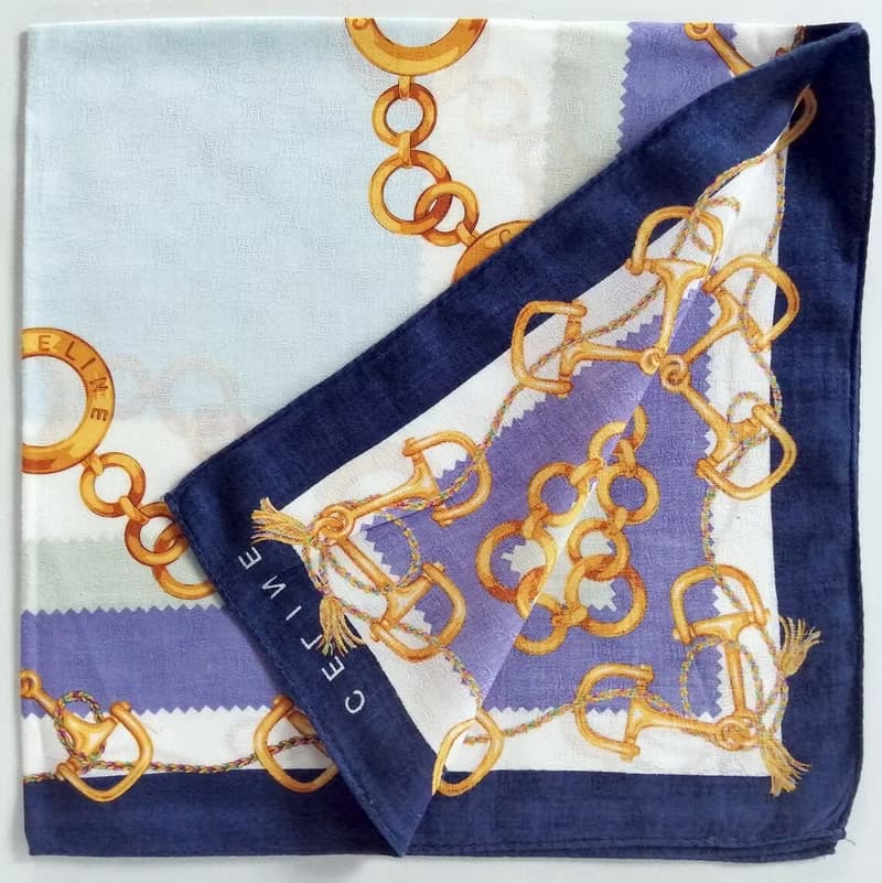 Celine Paris Vintage Scarf Jewelry Gold Chain 23 x 22.5 inches