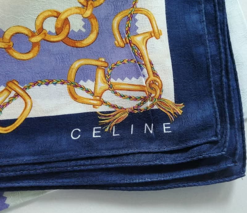 Celine Paris Vintage Scarf Jewelry Gold Chain 23 x 22.5 inches