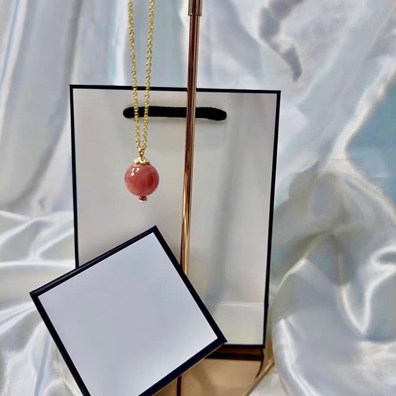 天然紅紋石項鍊