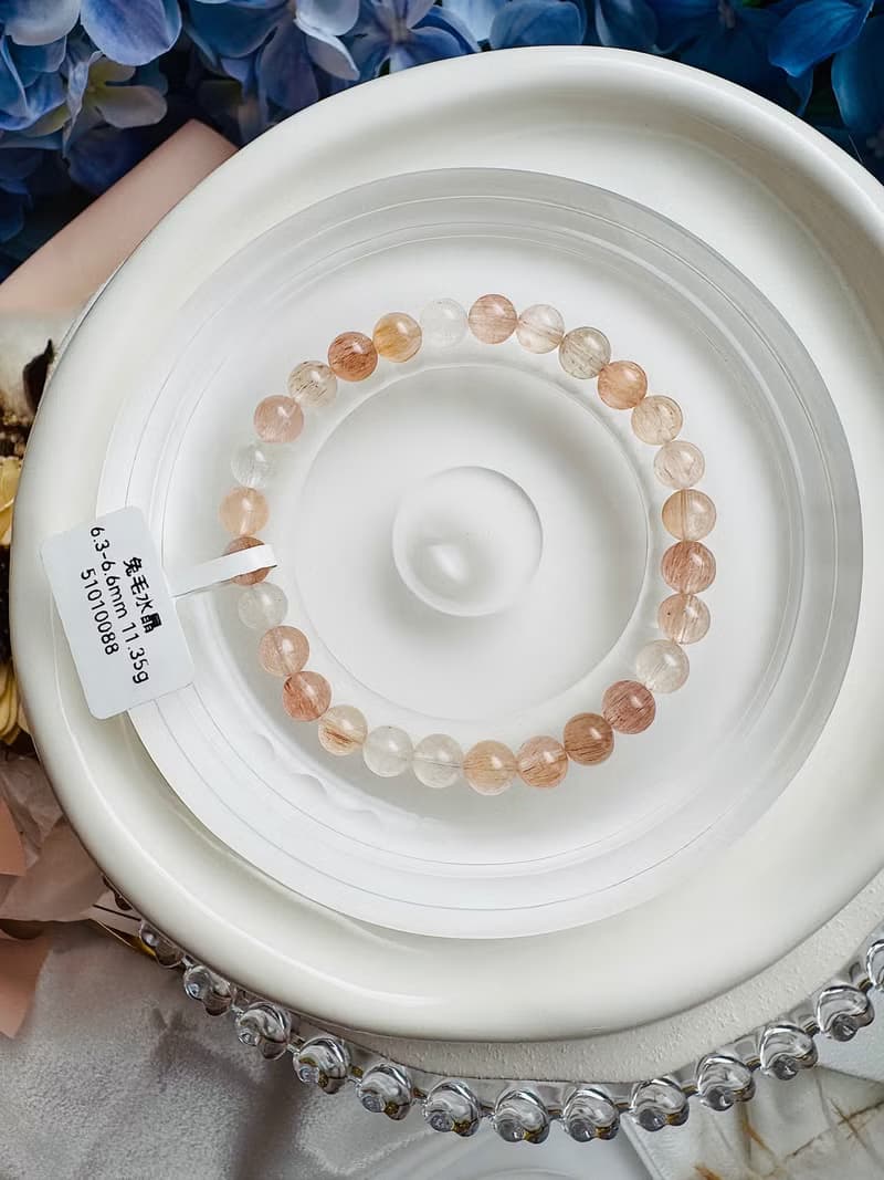 小精品拉絲氣質彩兔毛水晶6.3-6.6mm11.35g細絲星閃氣質首選