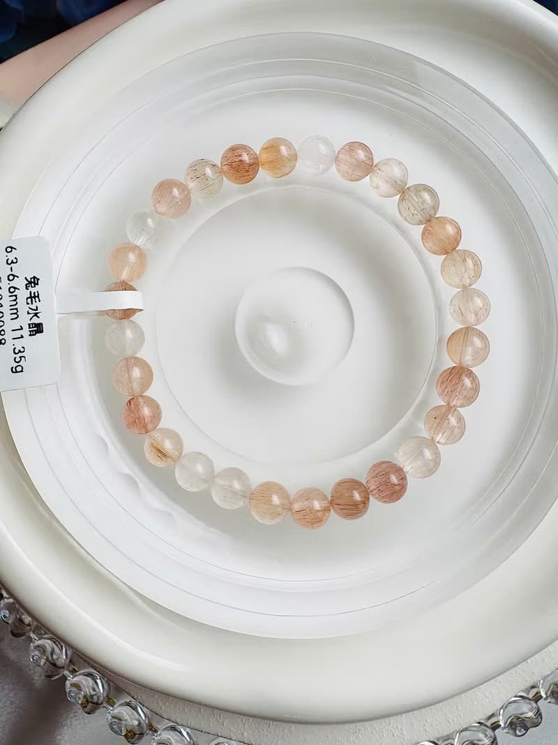 小精品拉絲氣質彩兔毛水晶6.3-6.6mm11.35g細絲星閃氣質首選