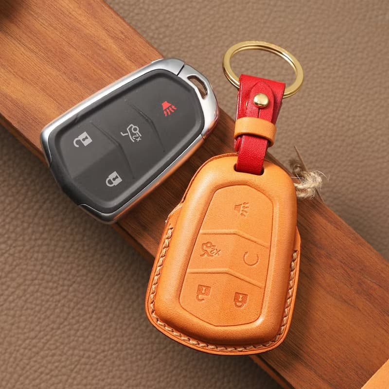 【瘋匠】For Cadillac凱迪拉克 純手工牛皮車鑰匙套 質感創意禮品