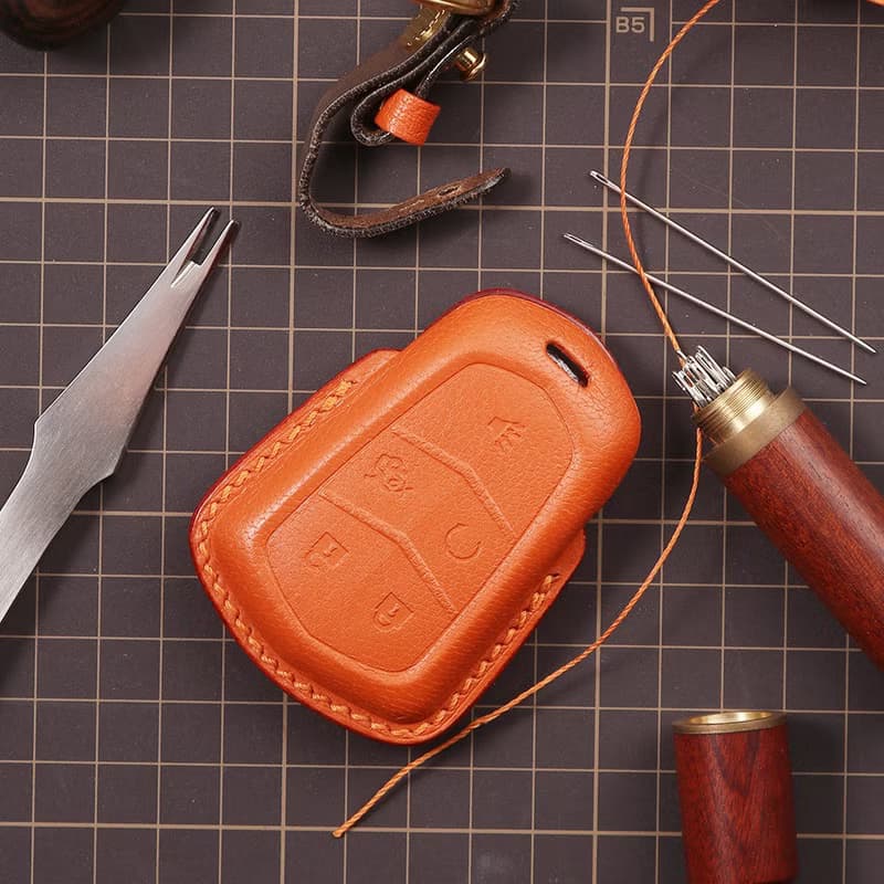 【瘋匠】For Cadillac凱迪拉克 純手工牛皮車鑰匙套 質感創意禮品