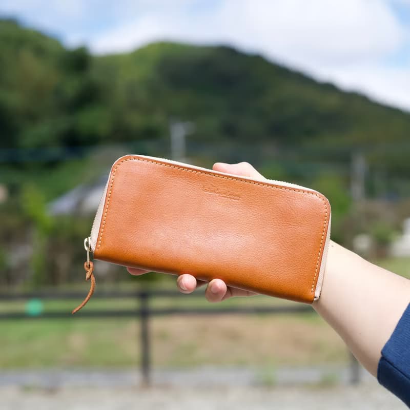 お札入れ ファスナー 財布 長財布 革財布 レザー イタリアンレザー 革