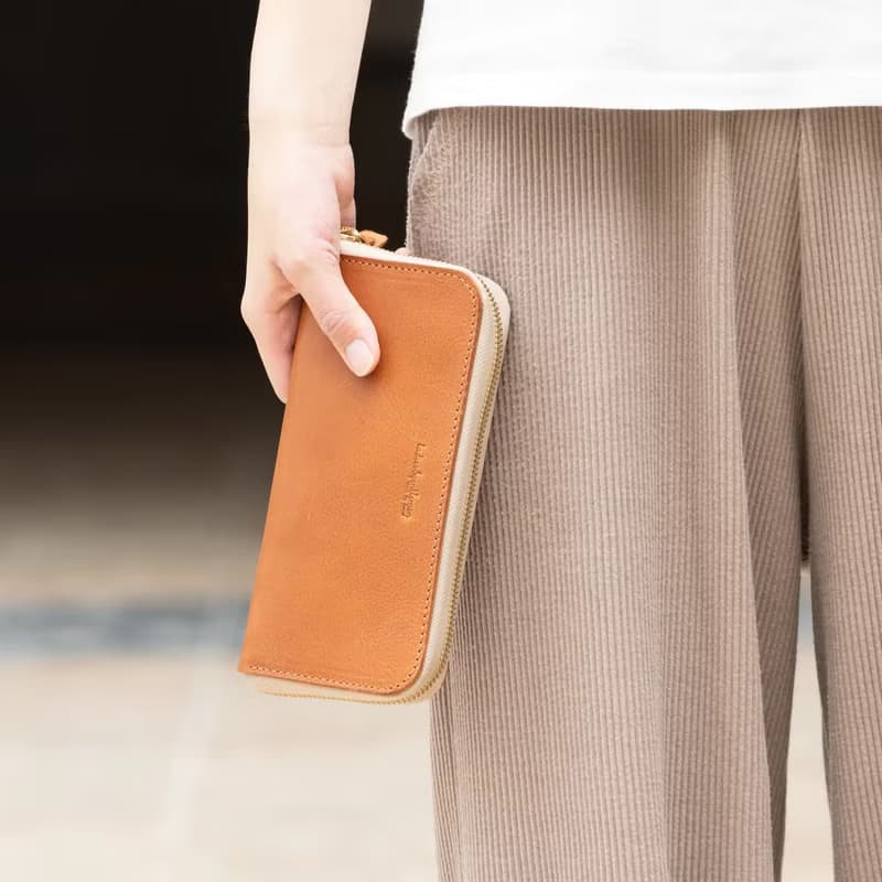 お札入れ ファスナー 財布 長財布 革財布 レザー イタリアンレザー 革