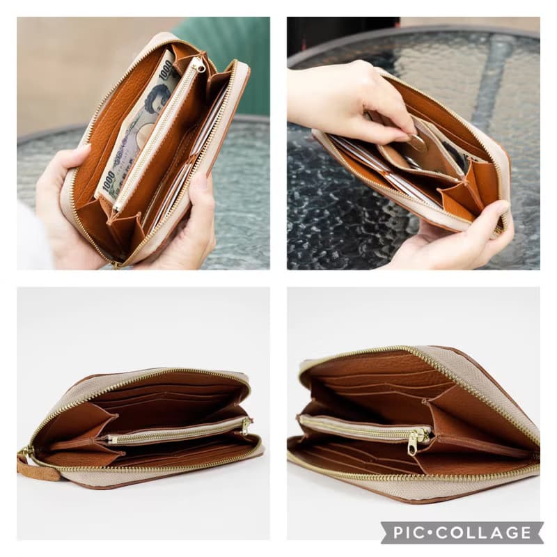 お札入れ ファスナー 財布 長財布 革財布 レザー イタリアンレザー 革