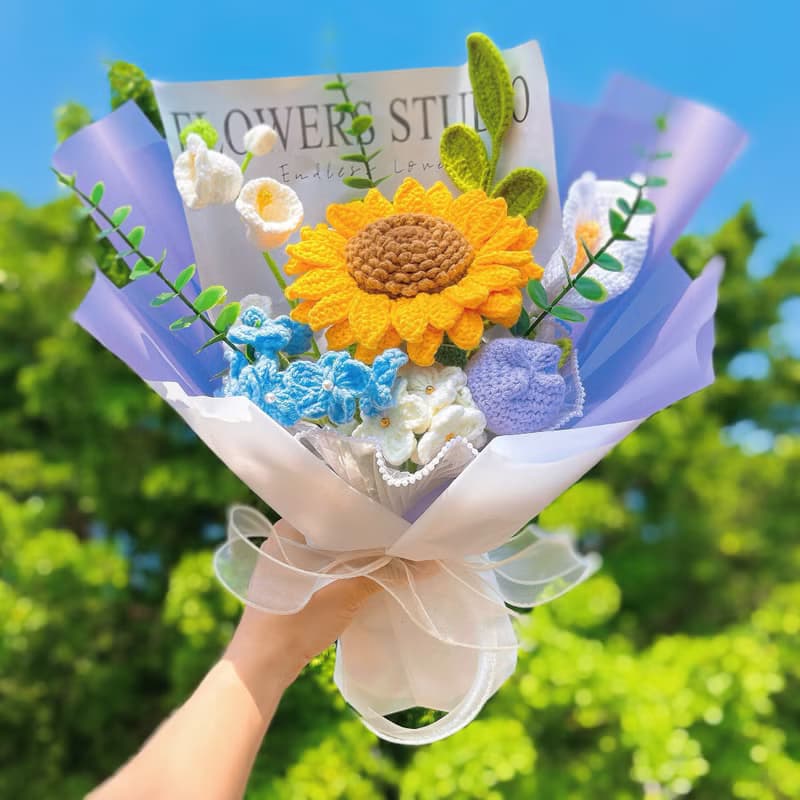 手作鉤織敬愛優雅花束