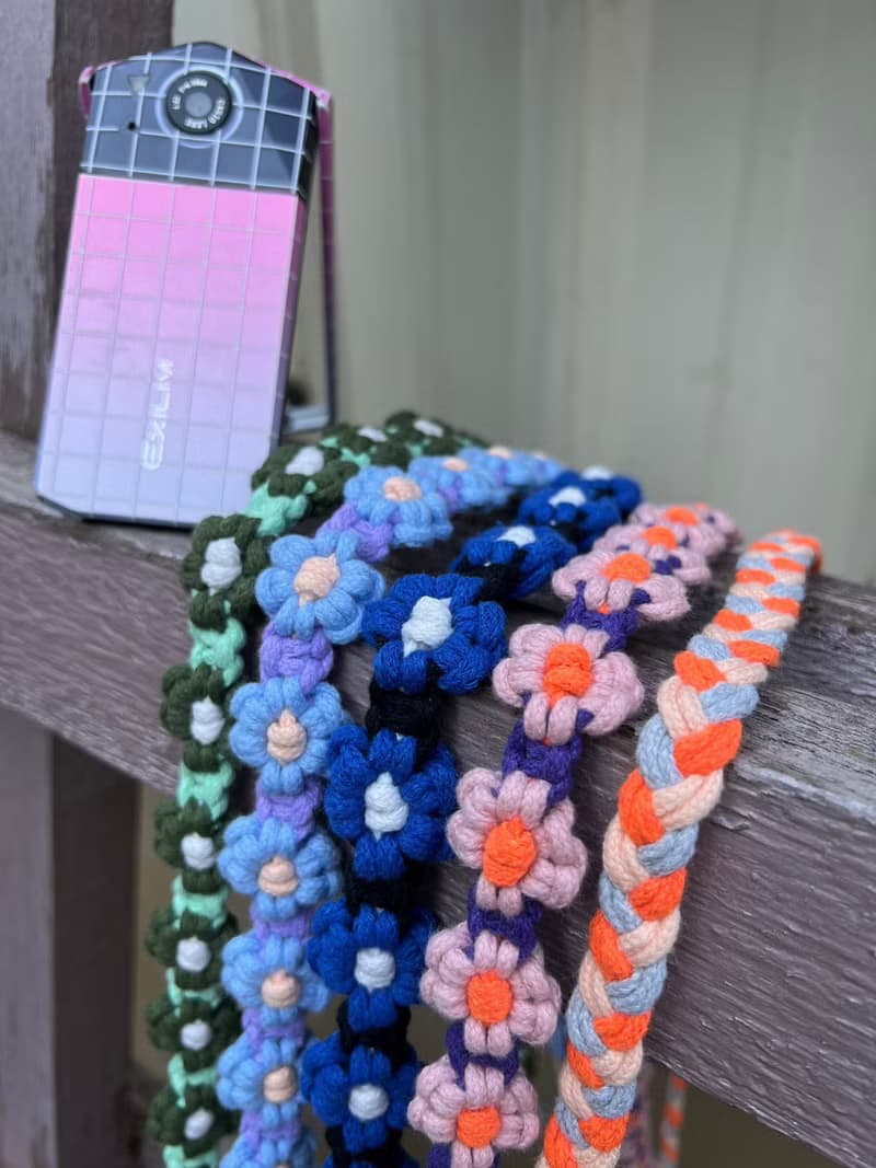 手工編織∣小花手機掛繩∣背帶