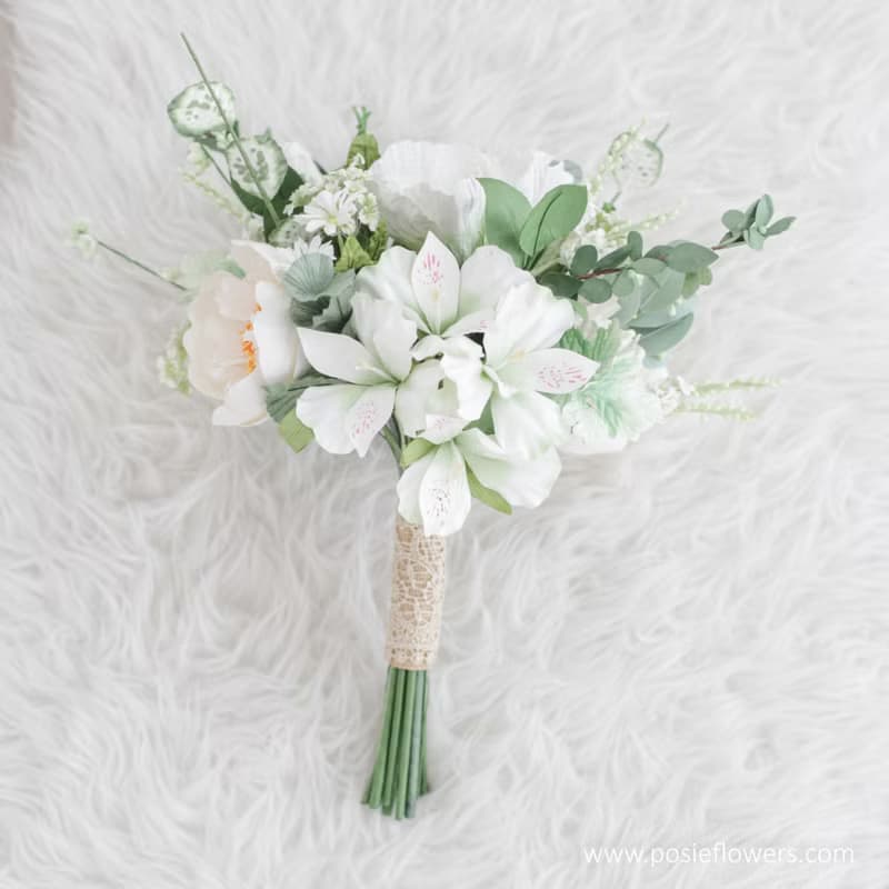 WHITE HORSE | Paper Flower Bridal Bouquet