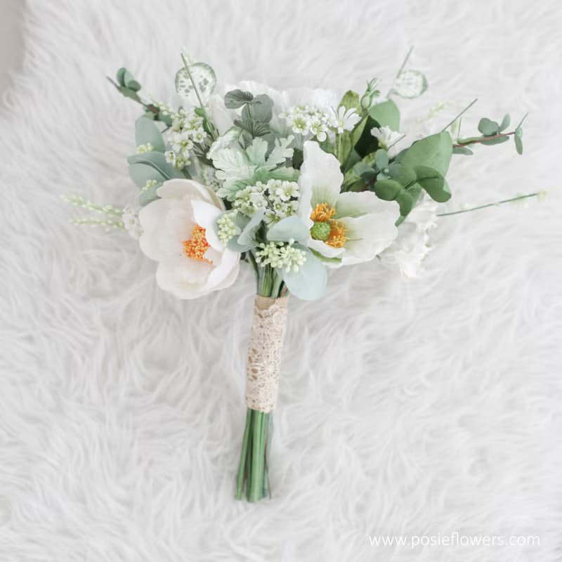 WHITE HORSE | Paper Flower Bridal Bouquet