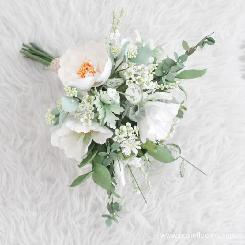 WHITE HORSE | Paper Flower Bridal Bouquet