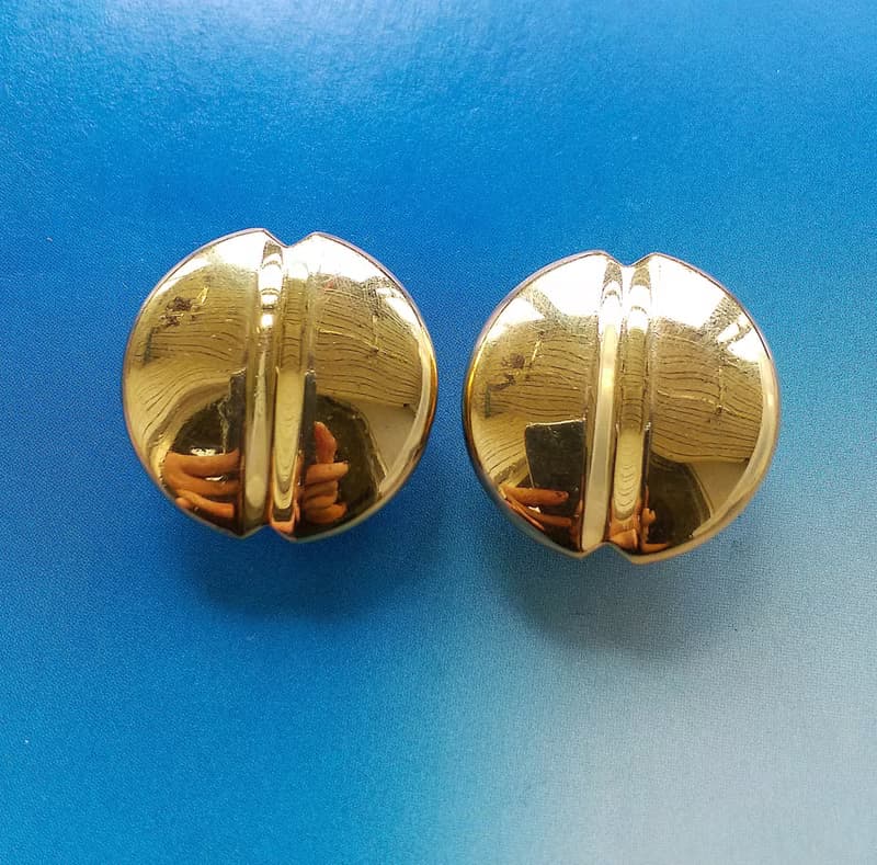 Vintage Jewelry 西洋古董飾品 MONET 金色調 簡約 夾式耳環