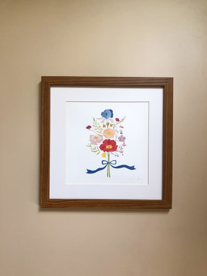 花束插畫/掛畫/含裱框