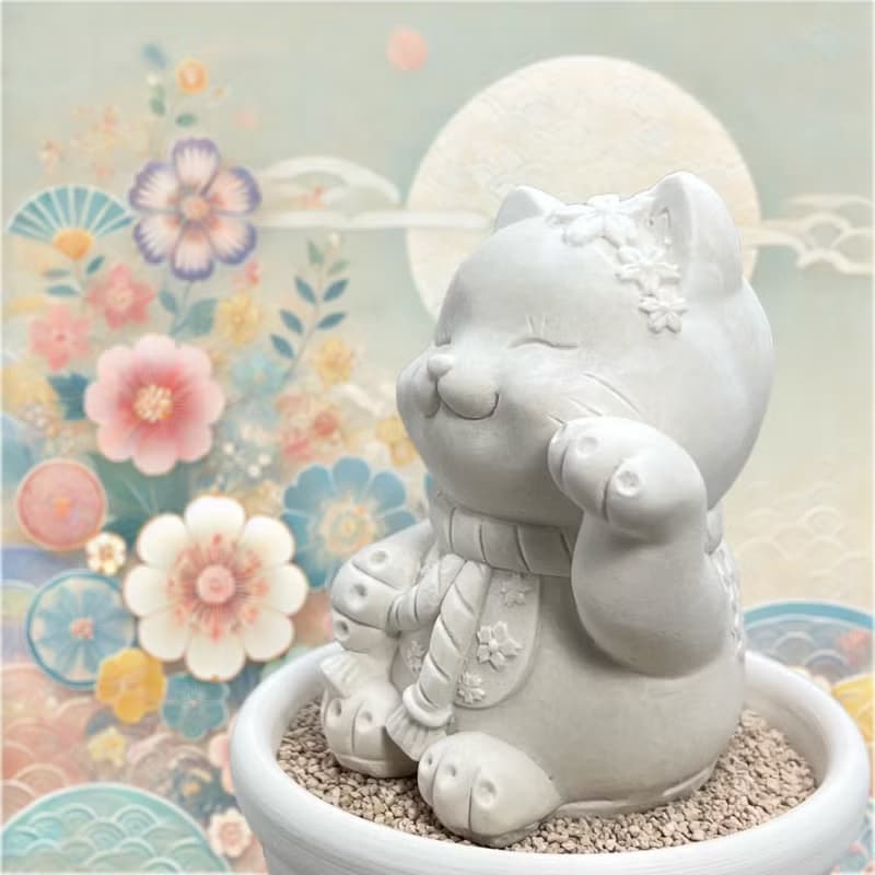 開運招財 花耳招財貓小盤組 搭配精油香氛實用美觀 開店禮首選