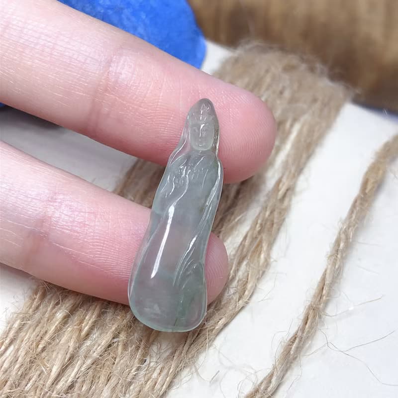 冰種翡翠觀音菩薩 | 天然緬甸玉翡翠A貨 | 送禮