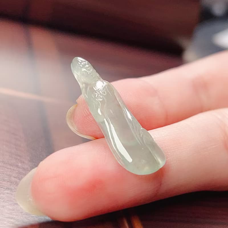 冰種翡翠觀音菩薩 | 天然緬甸玉翡翠A貨 | 送禮