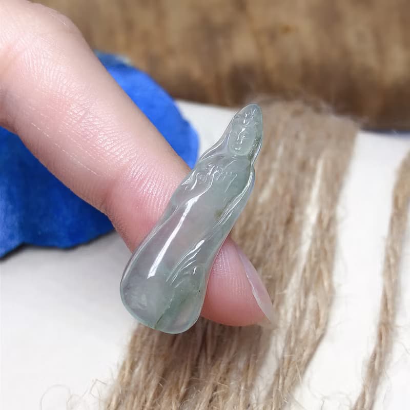 冰種翡翠觀音菩薩 | 天然緬甸玉翡翠A貨 | 送禮