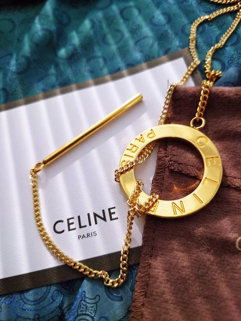 未使用品 附塵袋 CELINE 大金環腰鏈長鏈頸鏈項鍊 鑰匙扣掛件掛飾