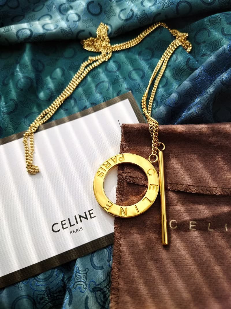 未使用品 附塵袋 CELINE 大金環腰鏈長鏈頸鏈項鍊 鑰匙扣掛件掛飾