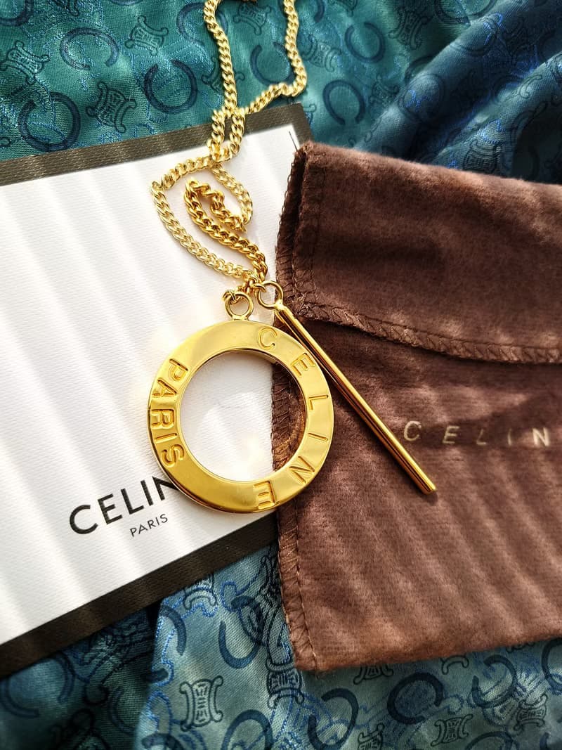 未使用品 附塵袋 CELINE 大金環腰鏈長鏈頸鏈項鍊 鑰匙扣掛件掛飾