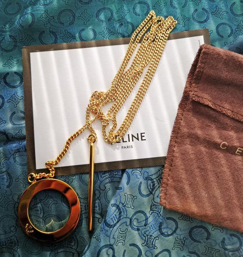 未使用品 附塵袋 CELINE 大金環腰鏈長鏈頸鏈項鍊 鑰匙扣掛件掛飾