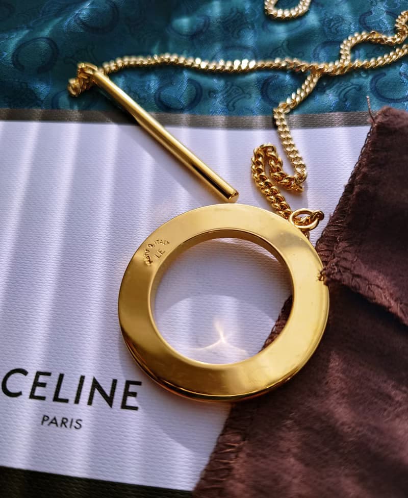 未使用品 附塵袋 CELINE 大金環腰鏈長鏈頸鏈項鍊 鑰匙扣掛件掛飾