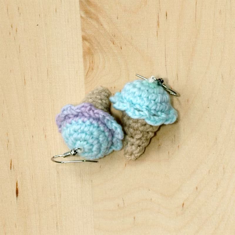 Ice Cream Cone Earrings - Amigurumi Ice Cream Cone Earrings Accessories