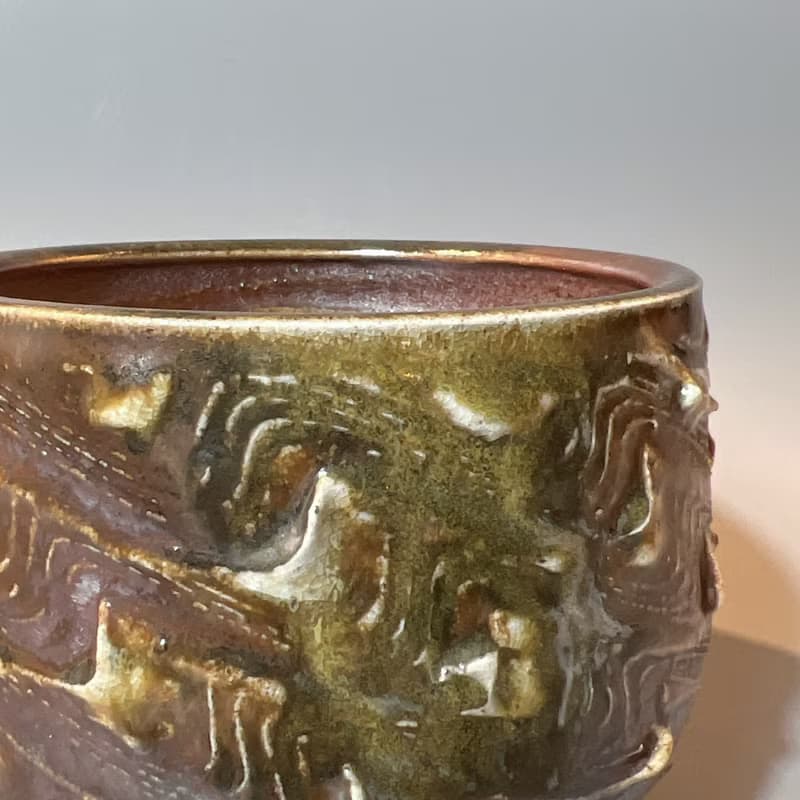 柴燒重落灰水波紋大茶碗 / 水方 / 小平凡手作