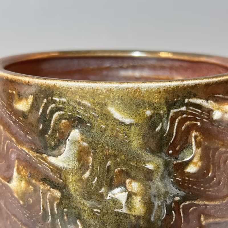 柴燒重落灰水波紋大茶碗 / 水方 / 小平凡手作