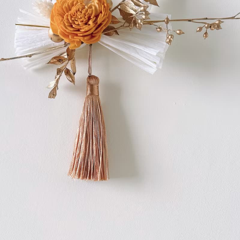 白金色注連繩掛飾  日式中秋送禮/祈福祝賀/手作家飾