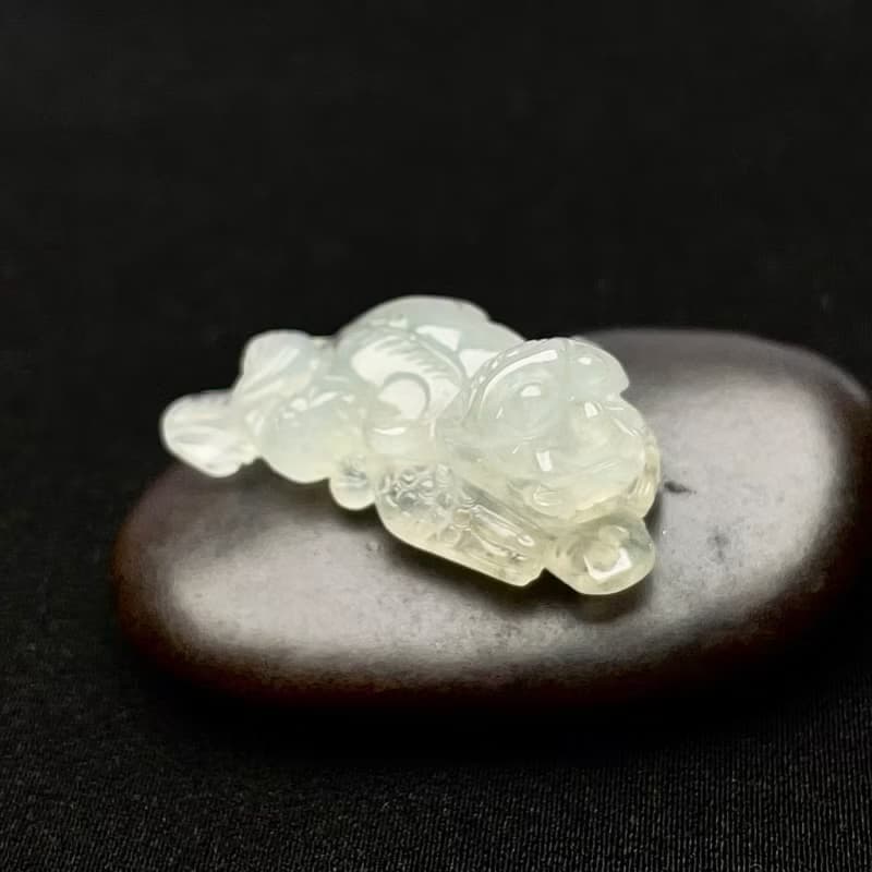 【招財神獸】冰綠翡翠貔貅擺飾 | 天然緬甸玉翡翠A貨|送禮