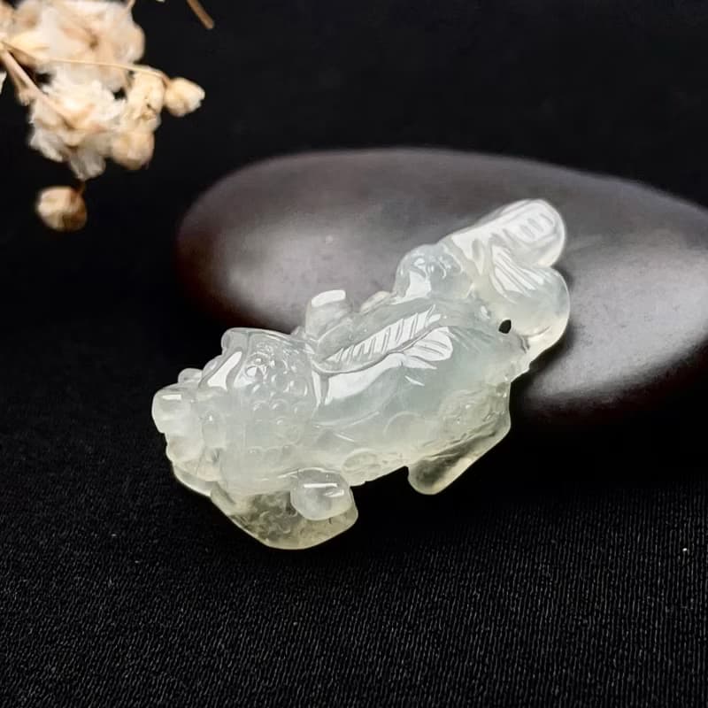 【招財神獸】冰綠翡翠貔貅擺飾 | 天然緬甸玉翡翠A貨|送禮