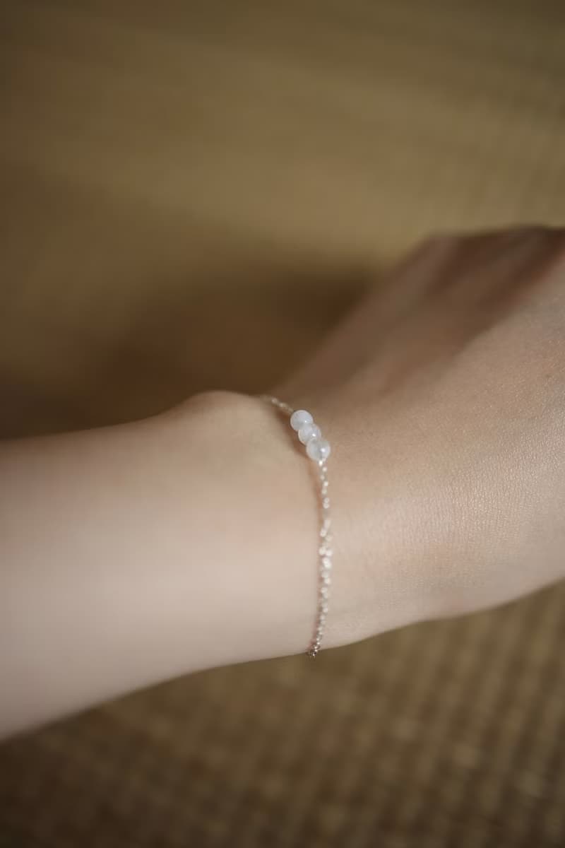 長夜月光石純銀手鍊