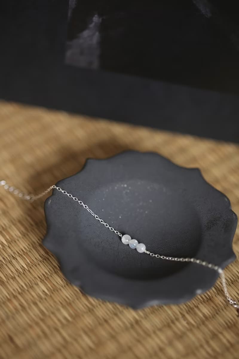 長夜月光石純銀手鍊