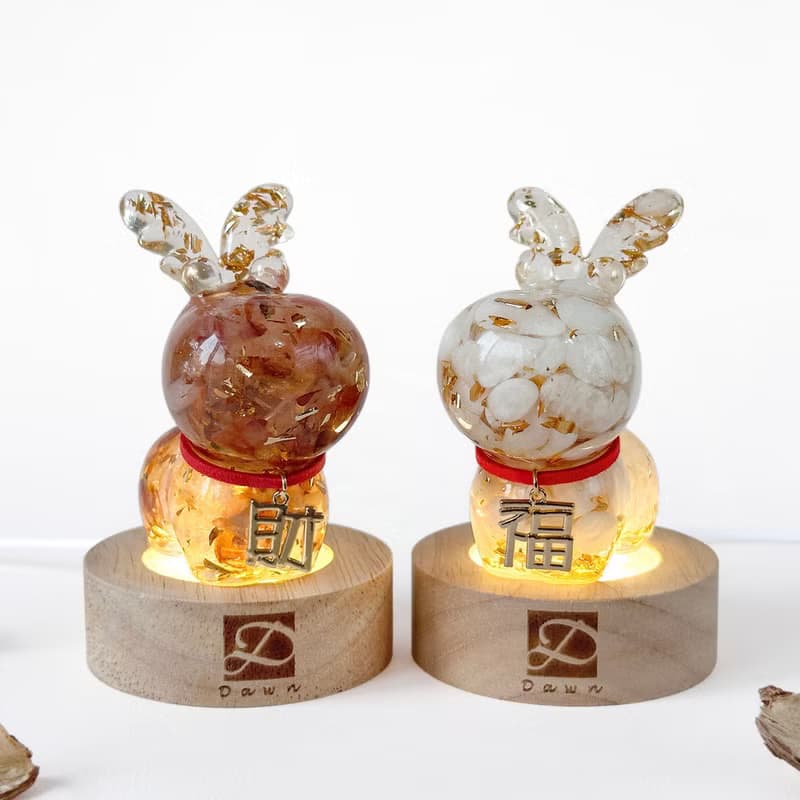 【快速出貨】新春水晶麋鹿禮盒 紅膠花 月光石 | 新年禮物 賀禮
