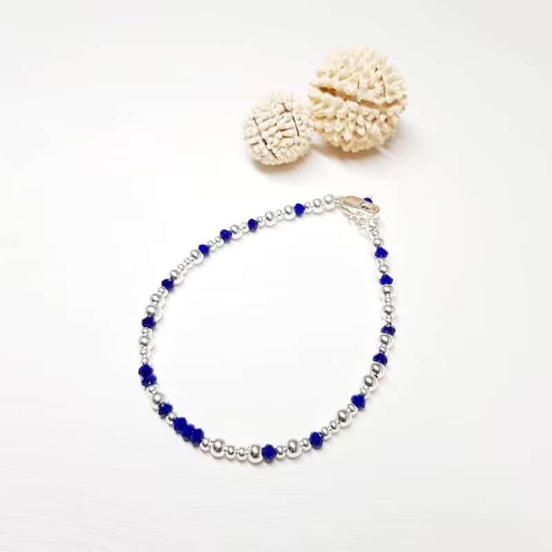 青金石純銀手鍊