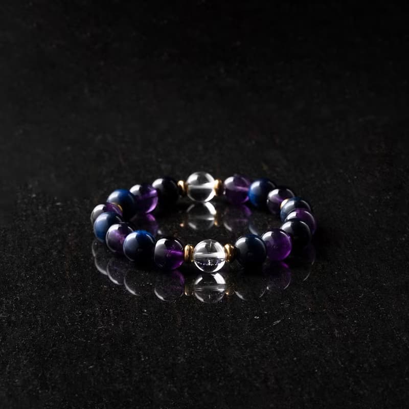 能量手鍊【非凡-星辰】藍虎眼紫水晶白水晶手鍊