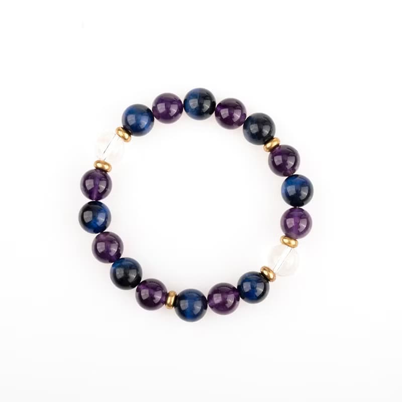 能量手鍊【非凡-星辰】藍虎眼紫水晶白水晶手鍊