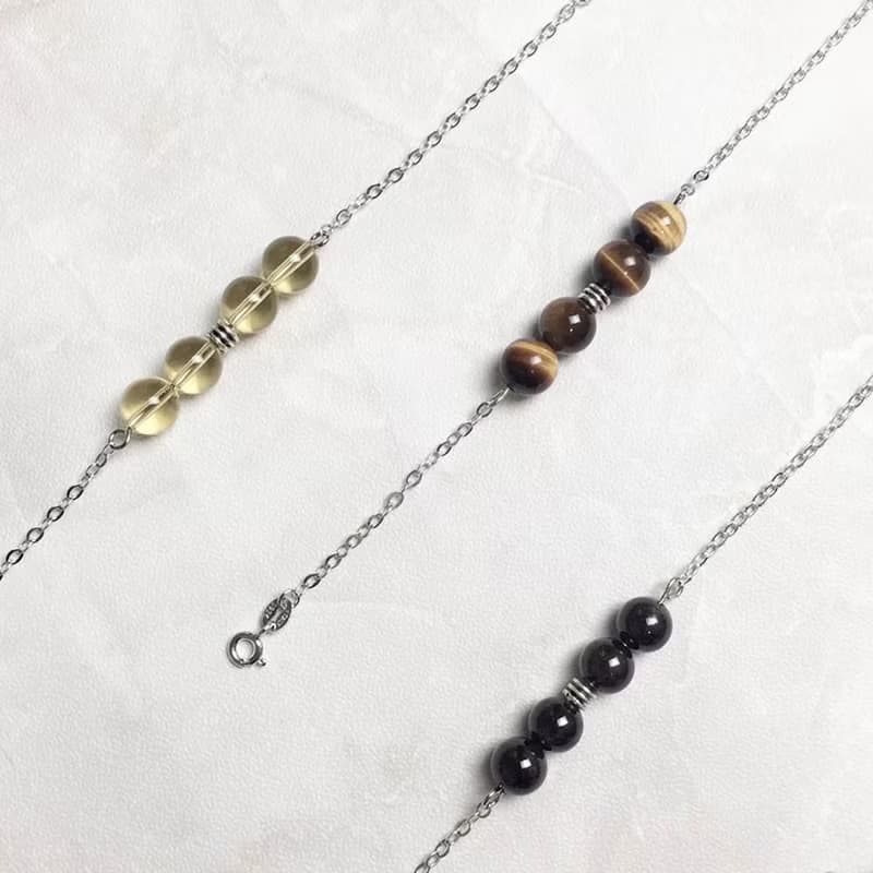 |星座系列|4~6月 石榴石 黃虎眼石 黃水晶 (S925x手鍊x手工製作)